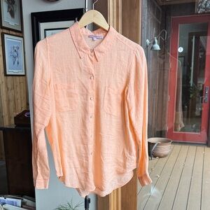 Calypso St. Barth Peach Linen Blouse (Sz S)